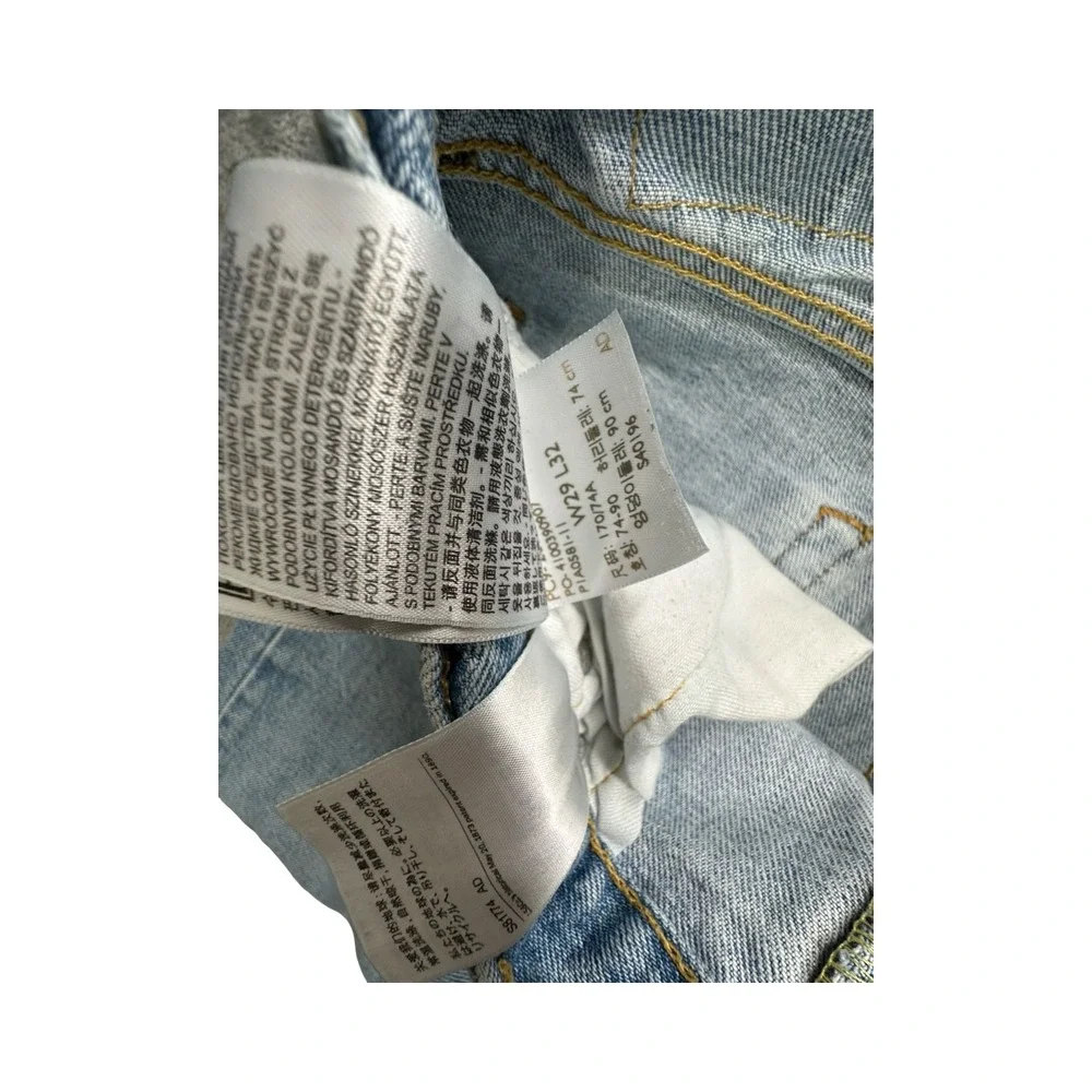 Levis Jeans Mens W29 L32 Blue 511 Slim Fit Light Wash Denim WaterLess Button Fly